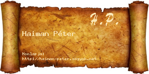 Haiman Péter névjegykártya