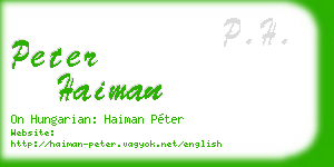 peter haiman business card
